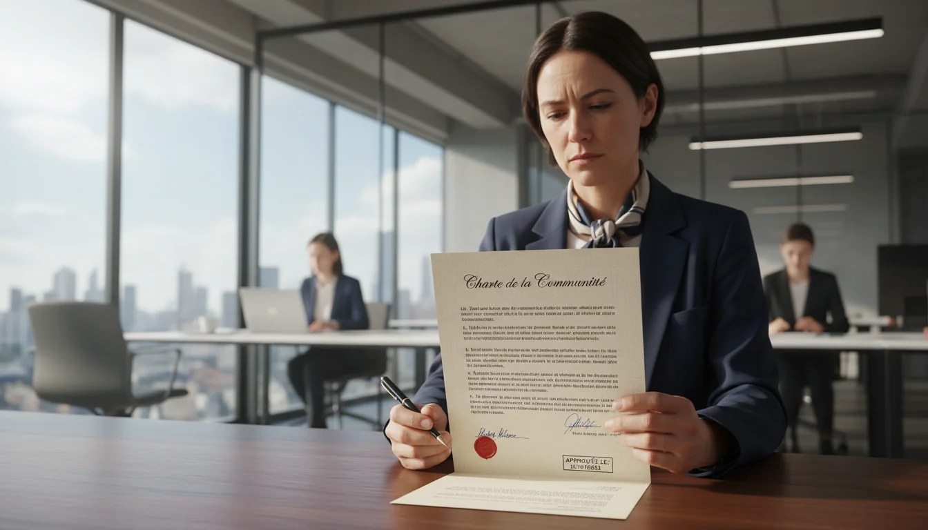 French corporate charter document close-up