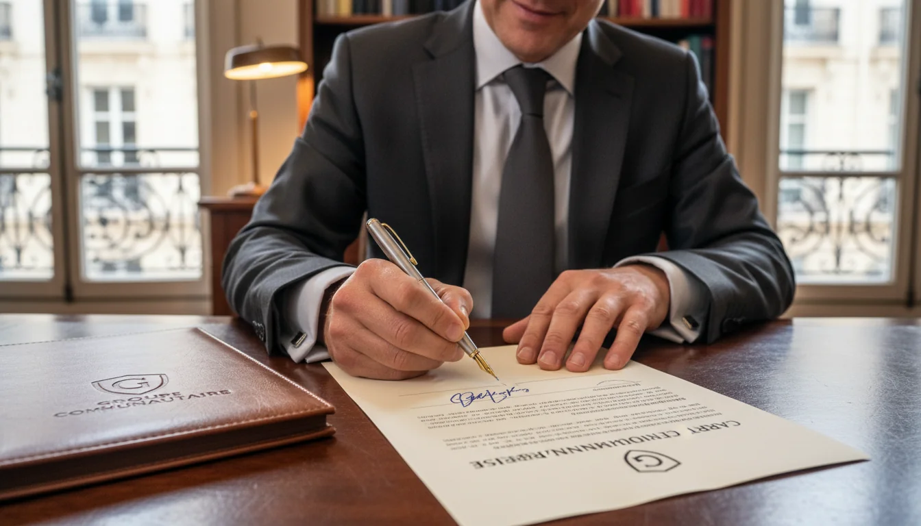 Signing French company community charter