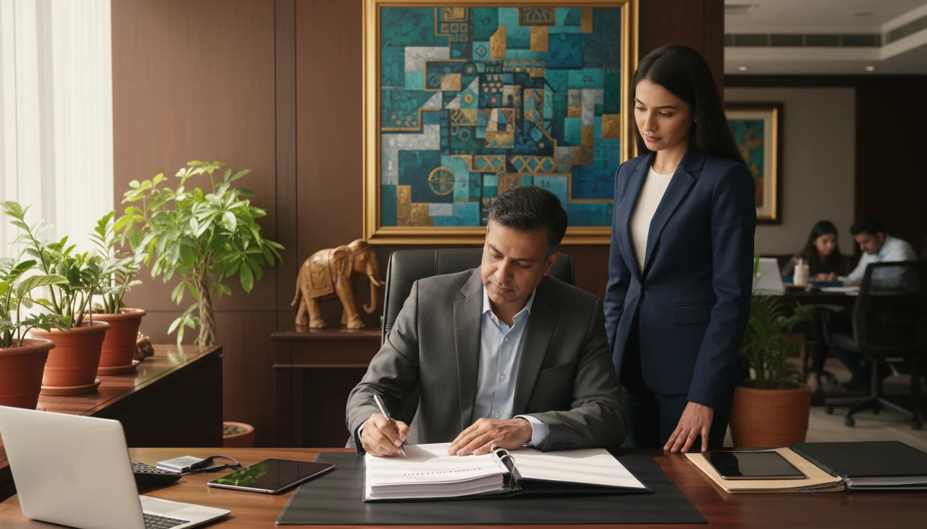 Signing formal corporate agreement in India