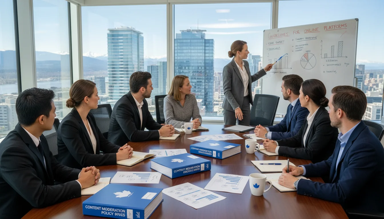 Team reviewing moderation policies