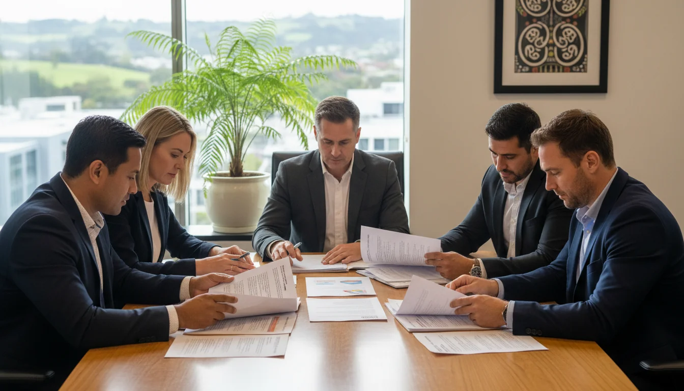 Corporate team reviewing moderation policy