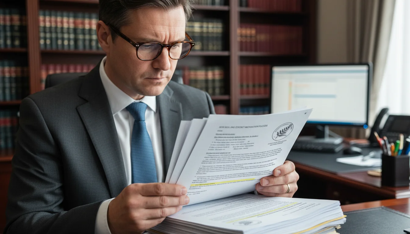 Legal expert analyzing New Zealand documents