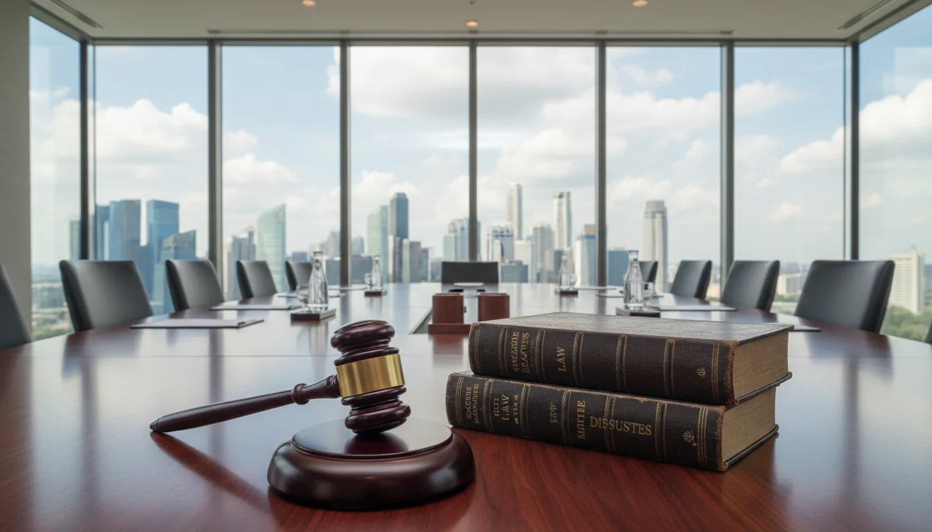 Gavel and legal books in office