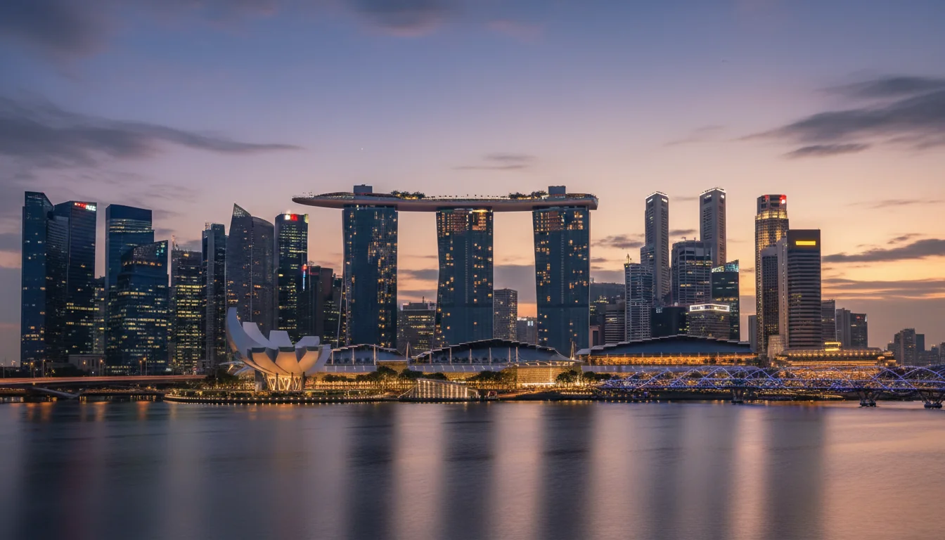 Singapore skyline with corporate buildings