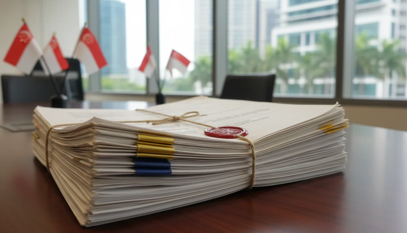 Stack of formal corporate documents