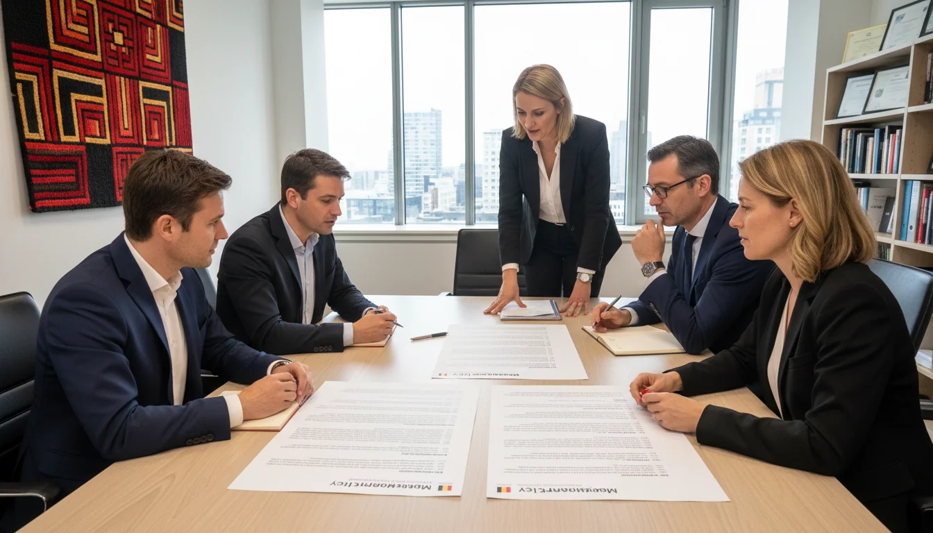 Belgian corporate office meeting