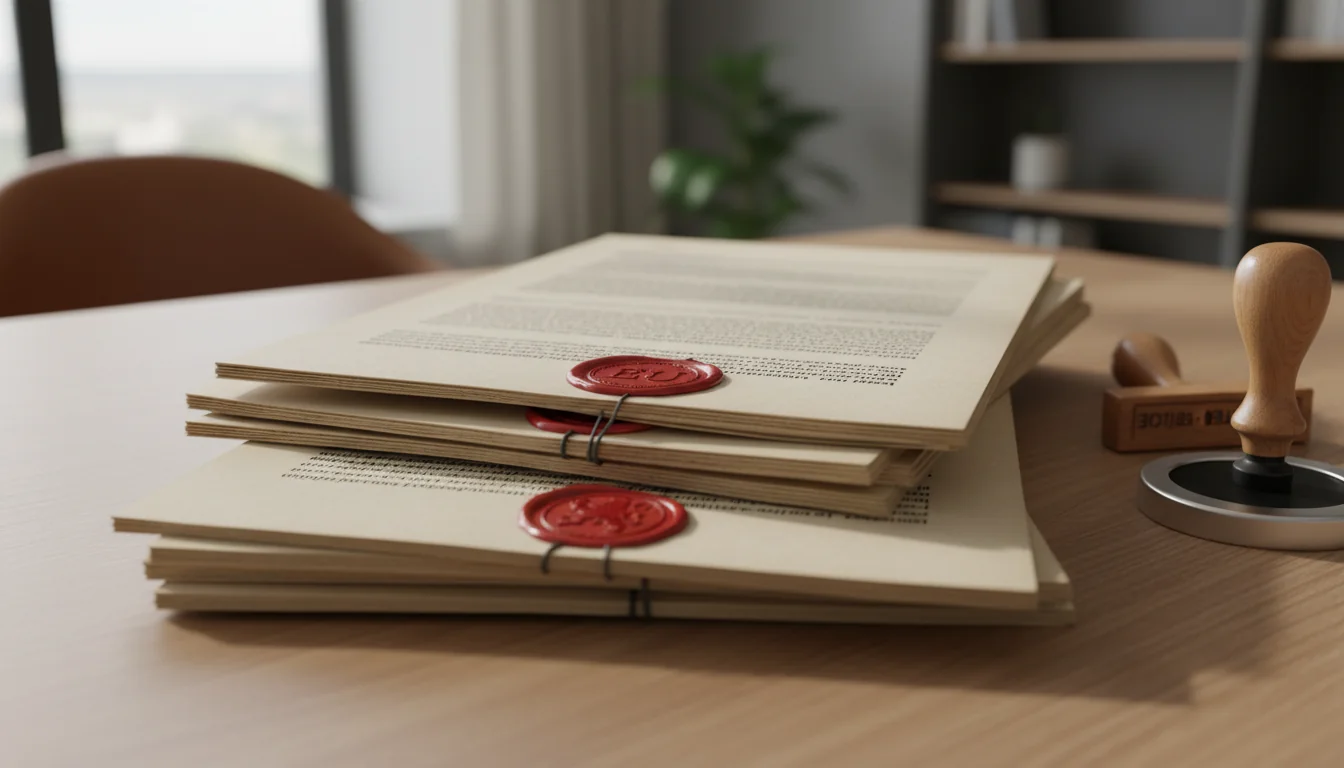 EU compliance documents stack