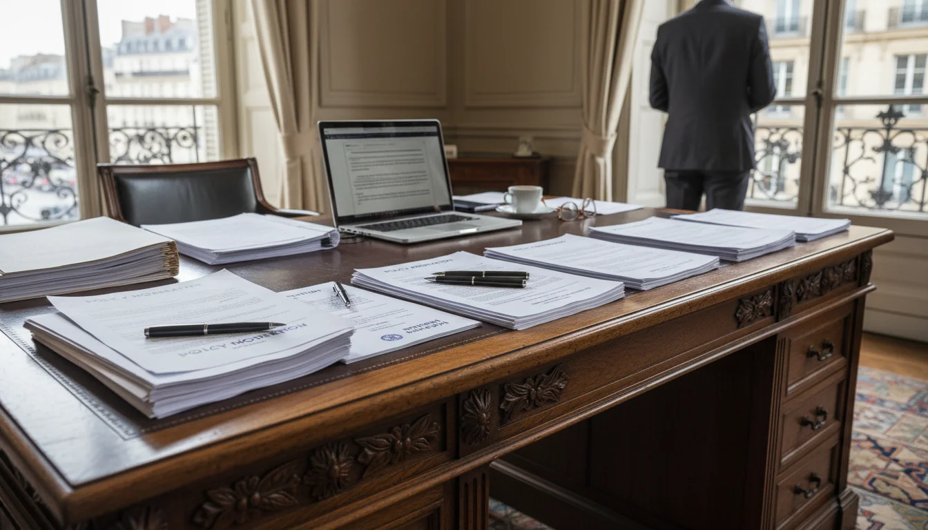 Legal documents on executive desk