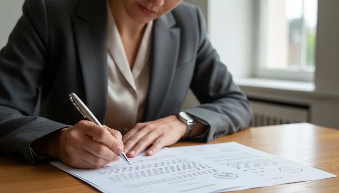 Professional signing corporate documents