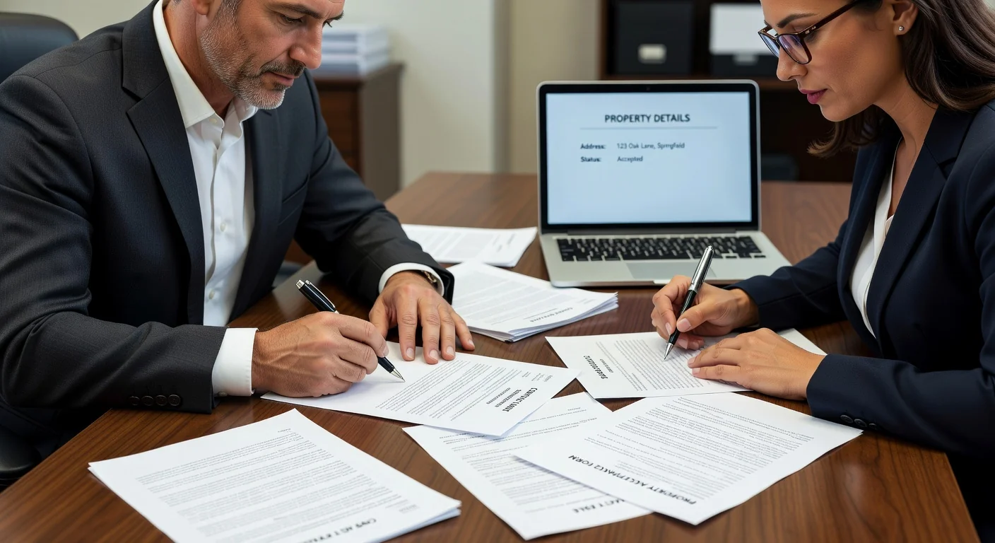 Signing property acceptance document