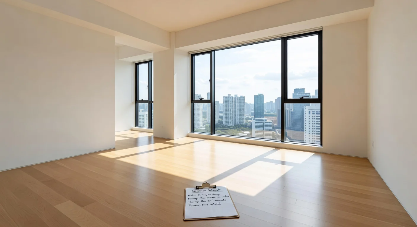 Empty apartment before lease condition inspection