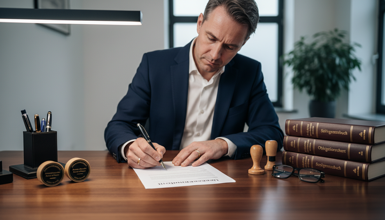 Signing Übergabeprotokoll agreement.