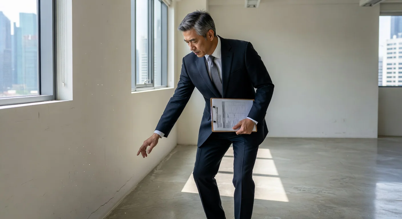 Legal professional inspecting property premises