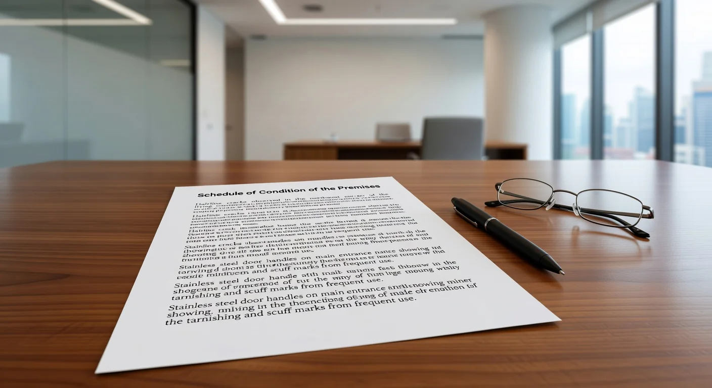 Sample schedule of condition document page