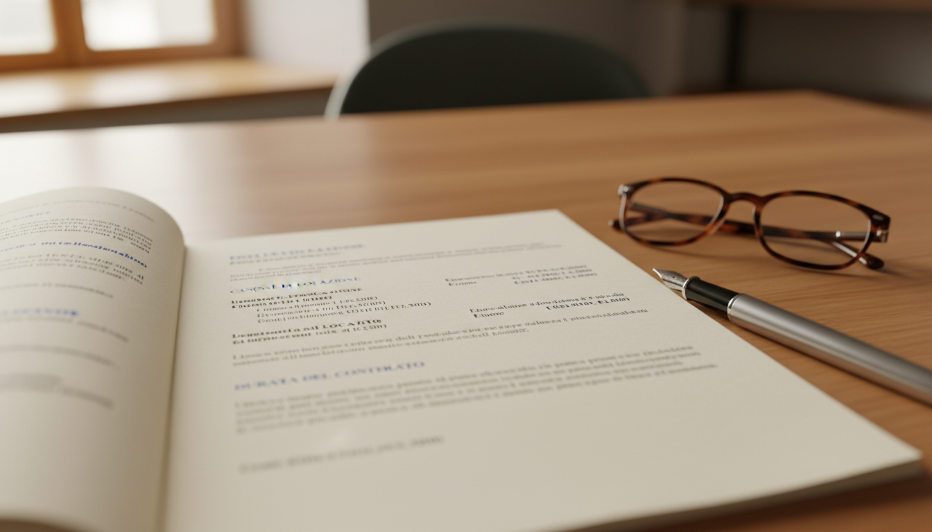 Lease agreement document close-up