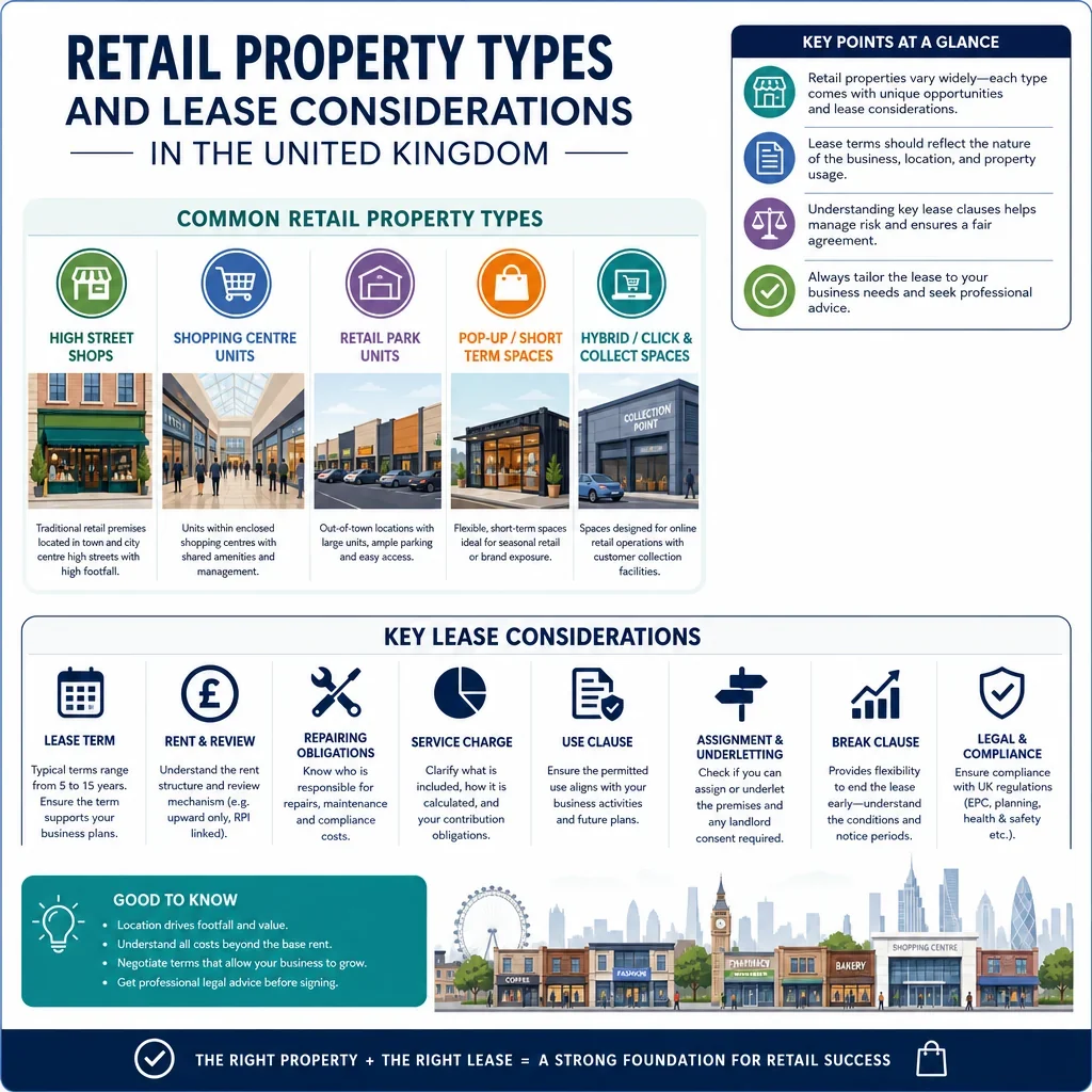 Retail property types and lease considerations
