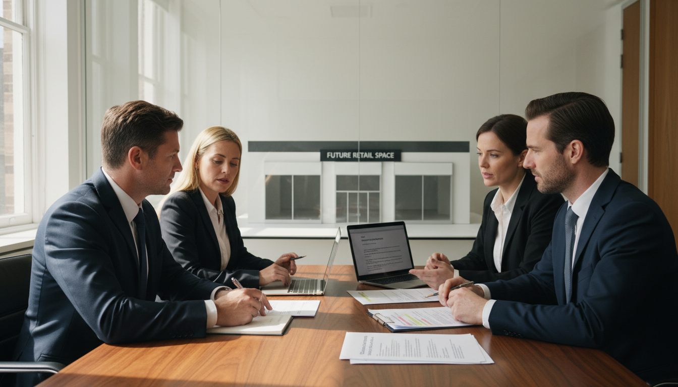 Retail store lease negotiation meeting