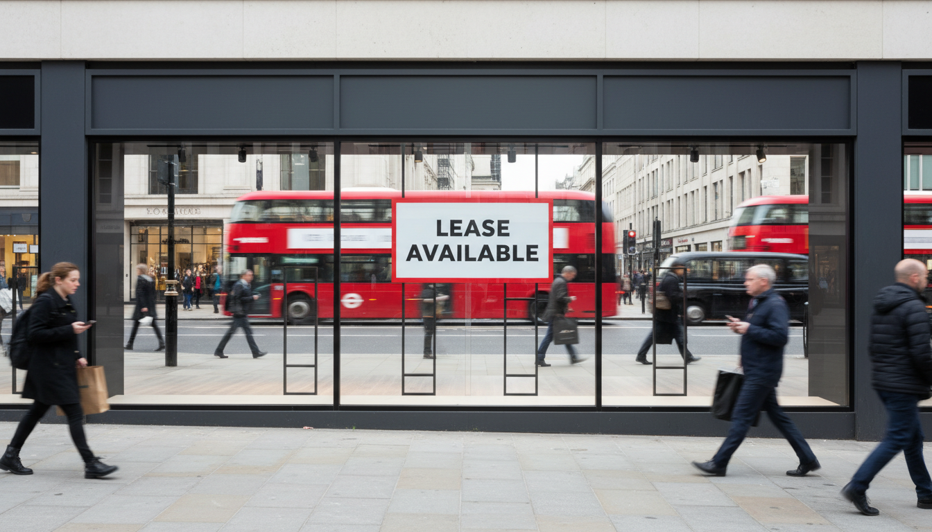 UK retail property with lease sign