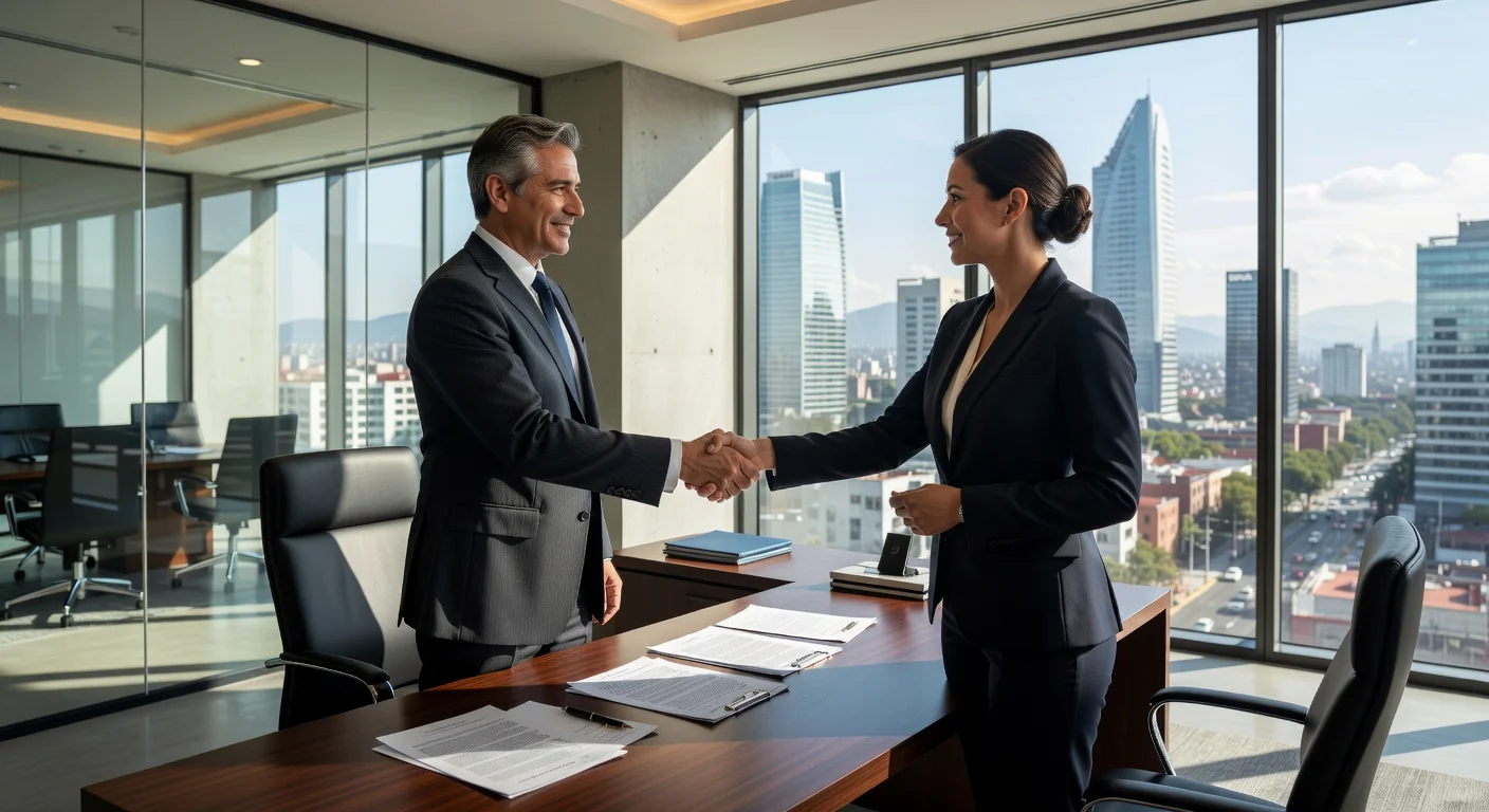 Business lease contract signing.