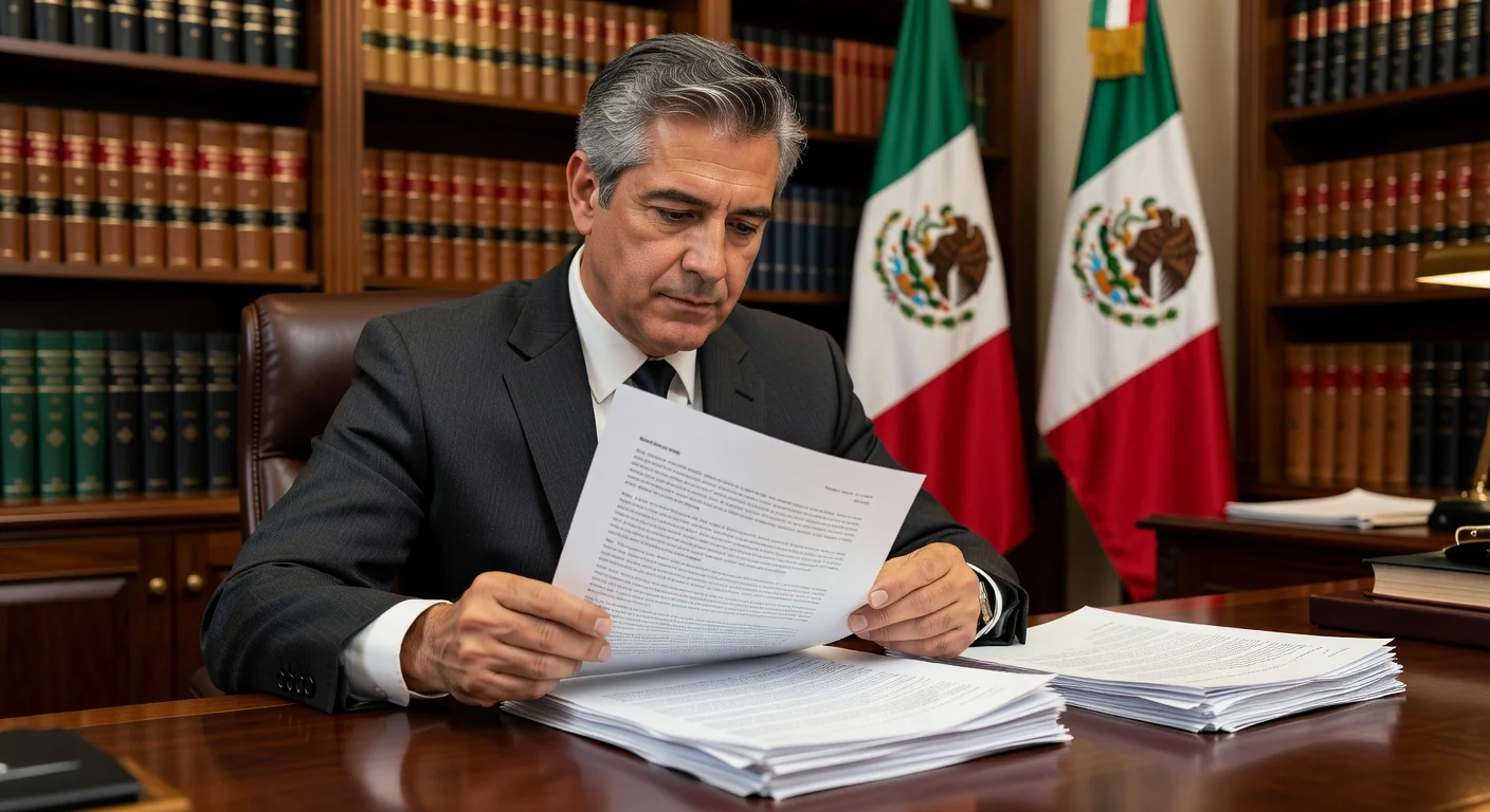 Lawyer reviewing lease agreement.