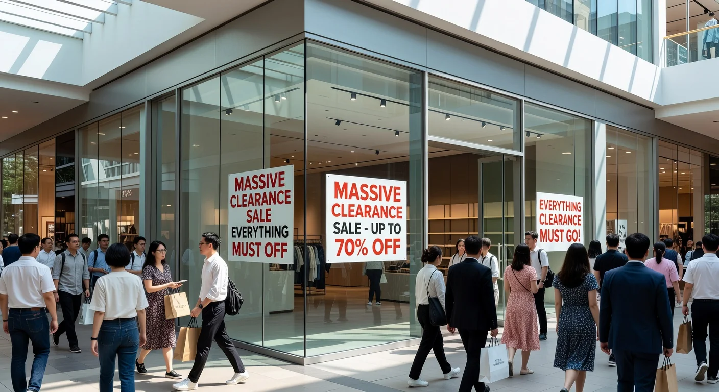 Storefront in bustling Singapore shopping district.
