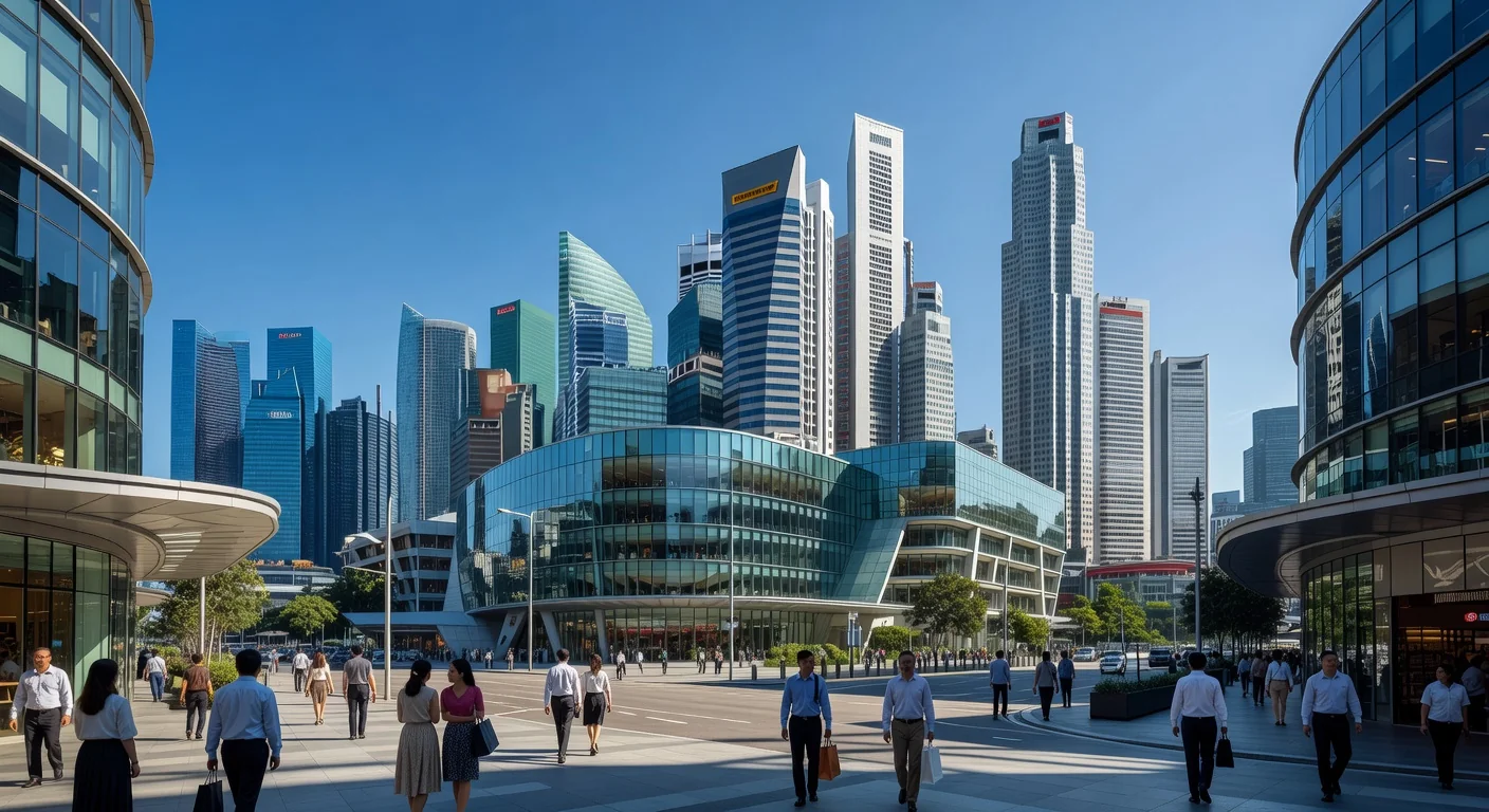 Singapore skyline with commercial buildings