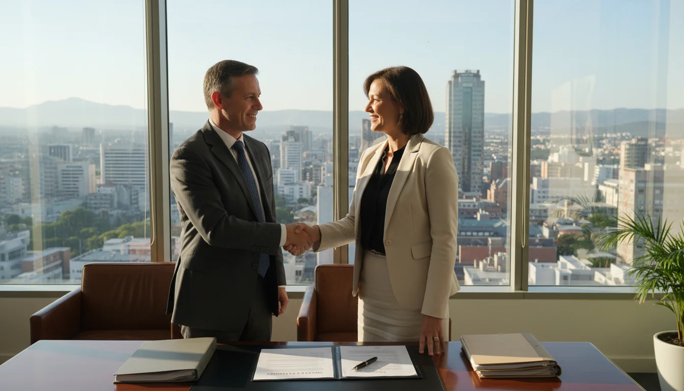 Professional signing retail lease contract