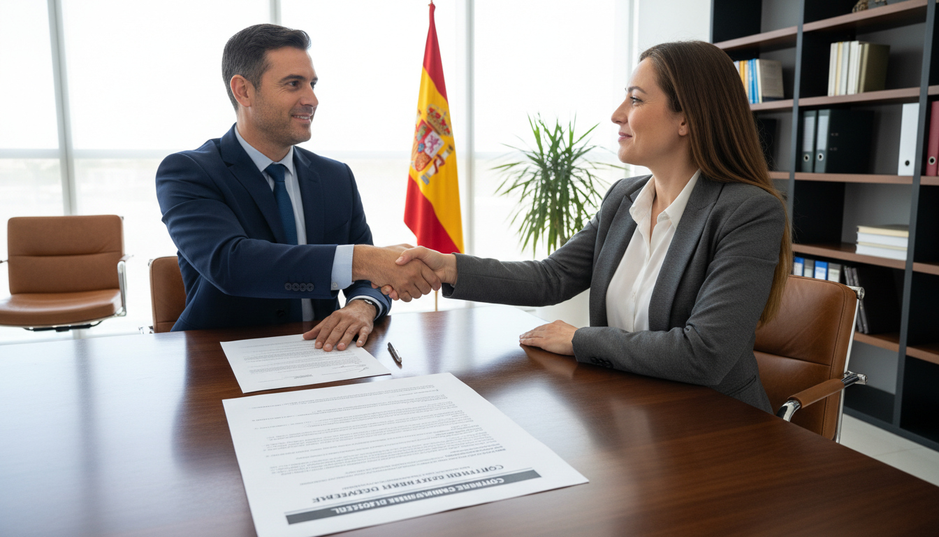 Spanish commercial lease contract signing