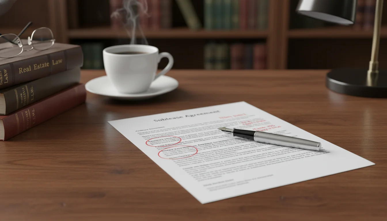 Legal clauses in sublease document.