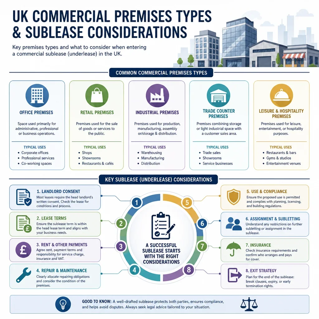 Commercial Premises Types and Sublease Considerations