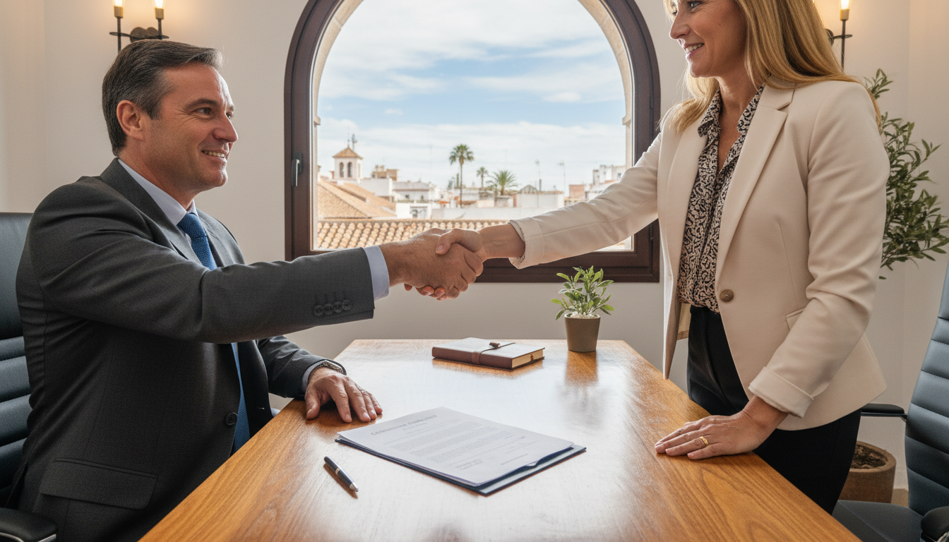 Commercial lease signing meeting