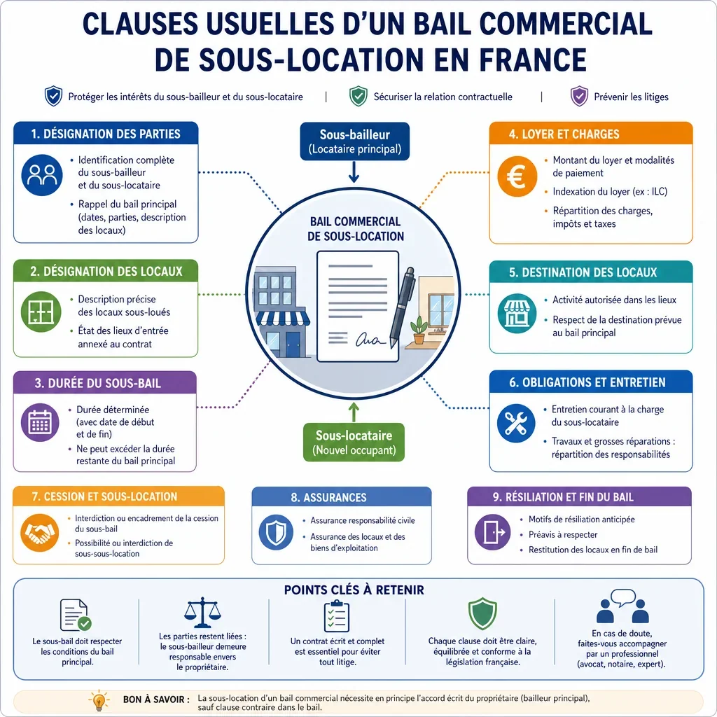 Clauses usuelles d\u2019un bail commercial de sous-location
