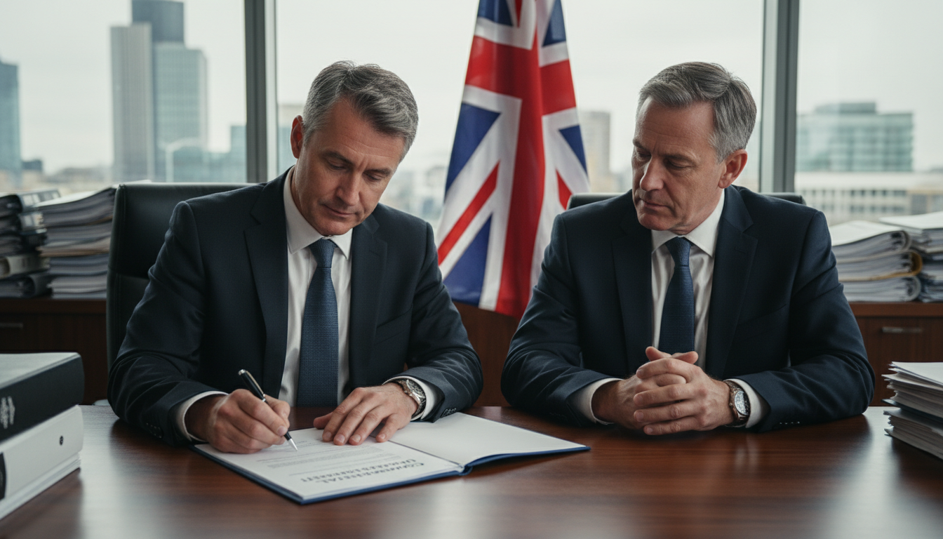 Professional signing lease contract