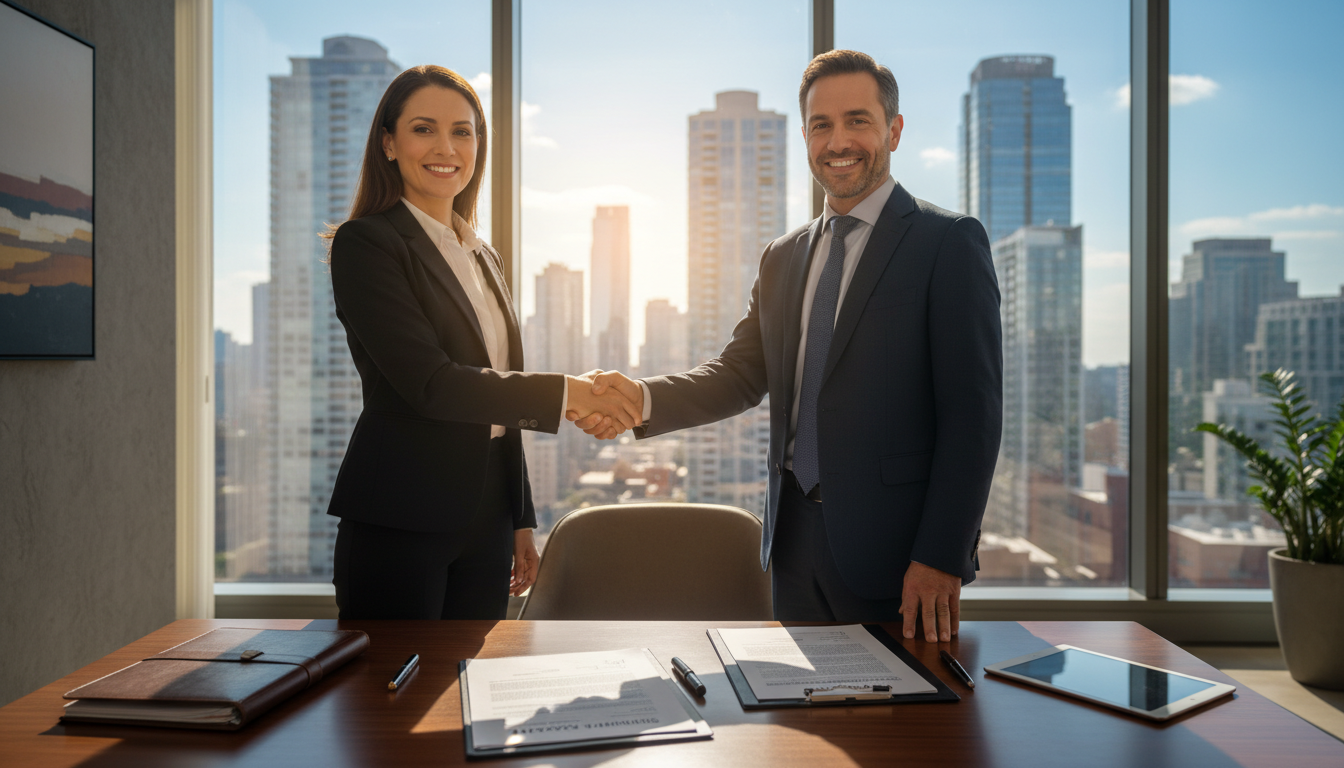 Handshake sealing commercial sublease deal