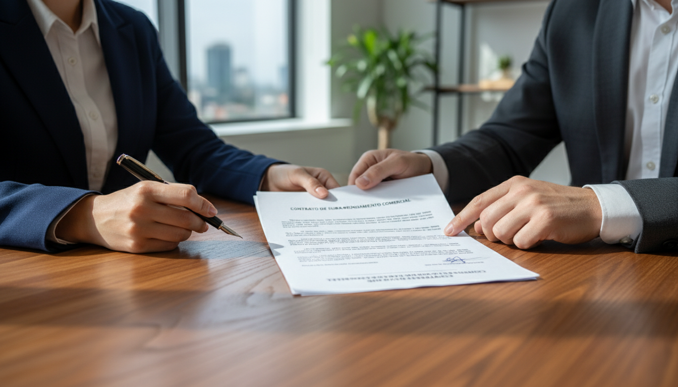 Spanish commercial lease contract signing