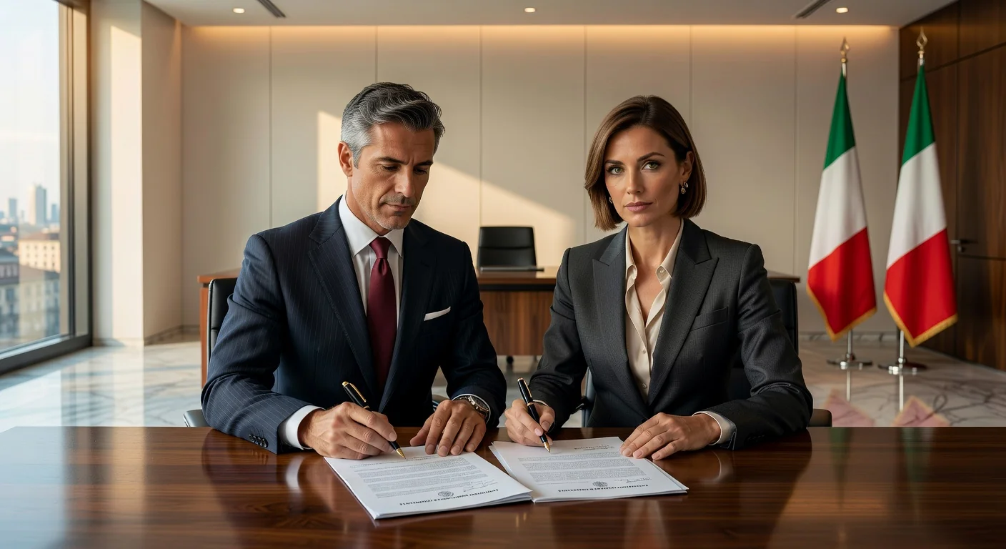 Italian contract signing scene