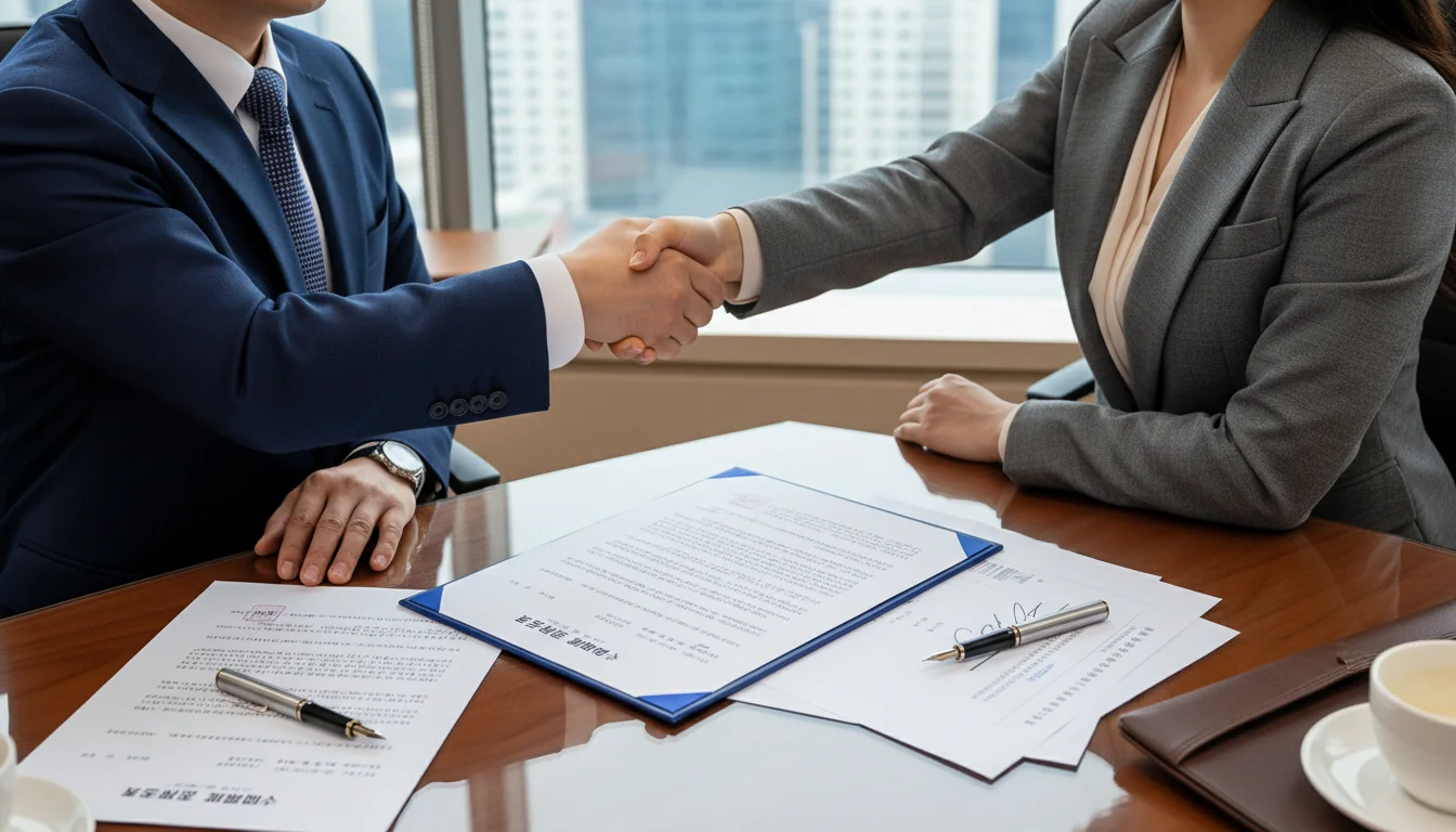 Signing commercial tram agreement
