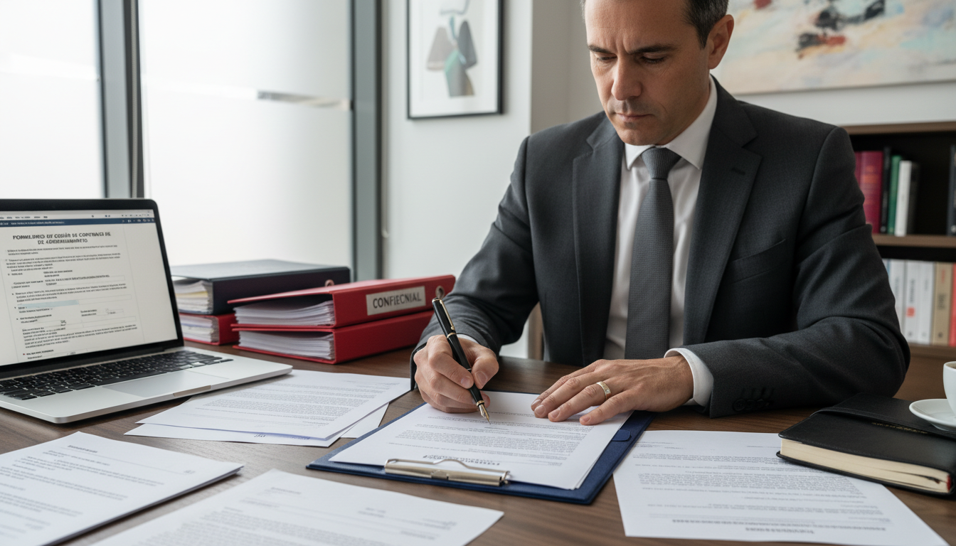 Signing commercial lease assignment document