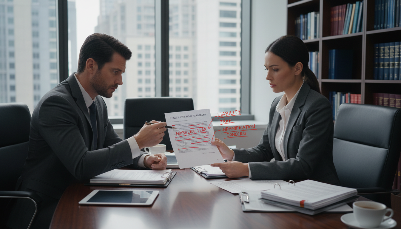 Legal team reviewing pitfalls in contract