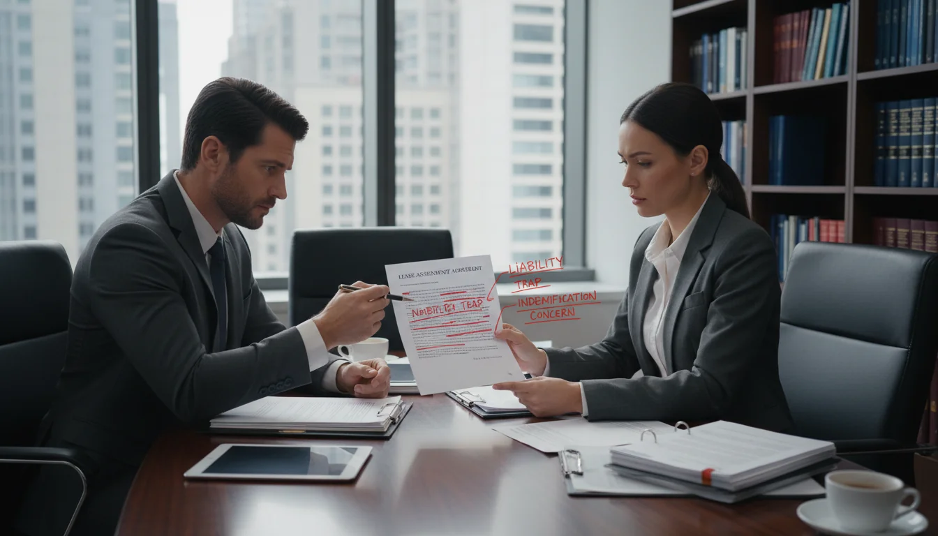 Legal team reviewing pitfalls in contract