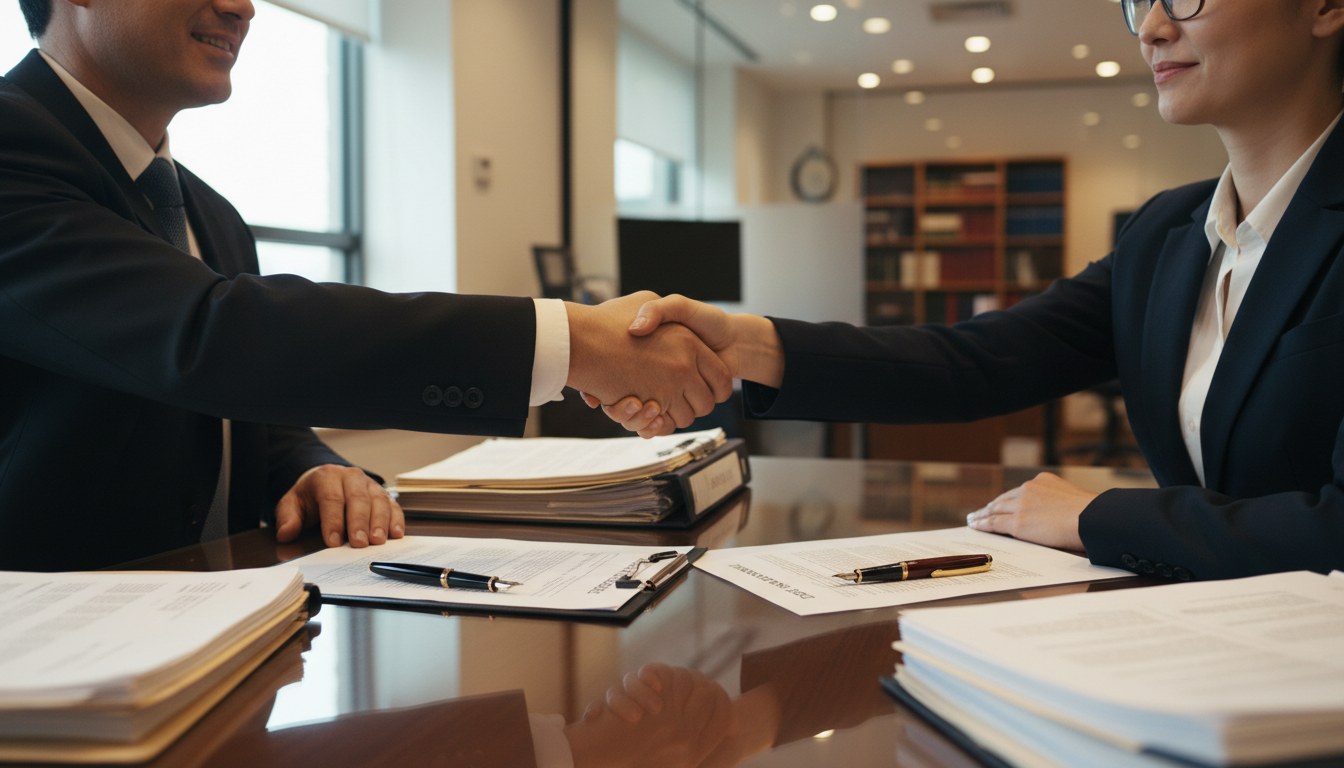 Signing ceremony for deed assignment