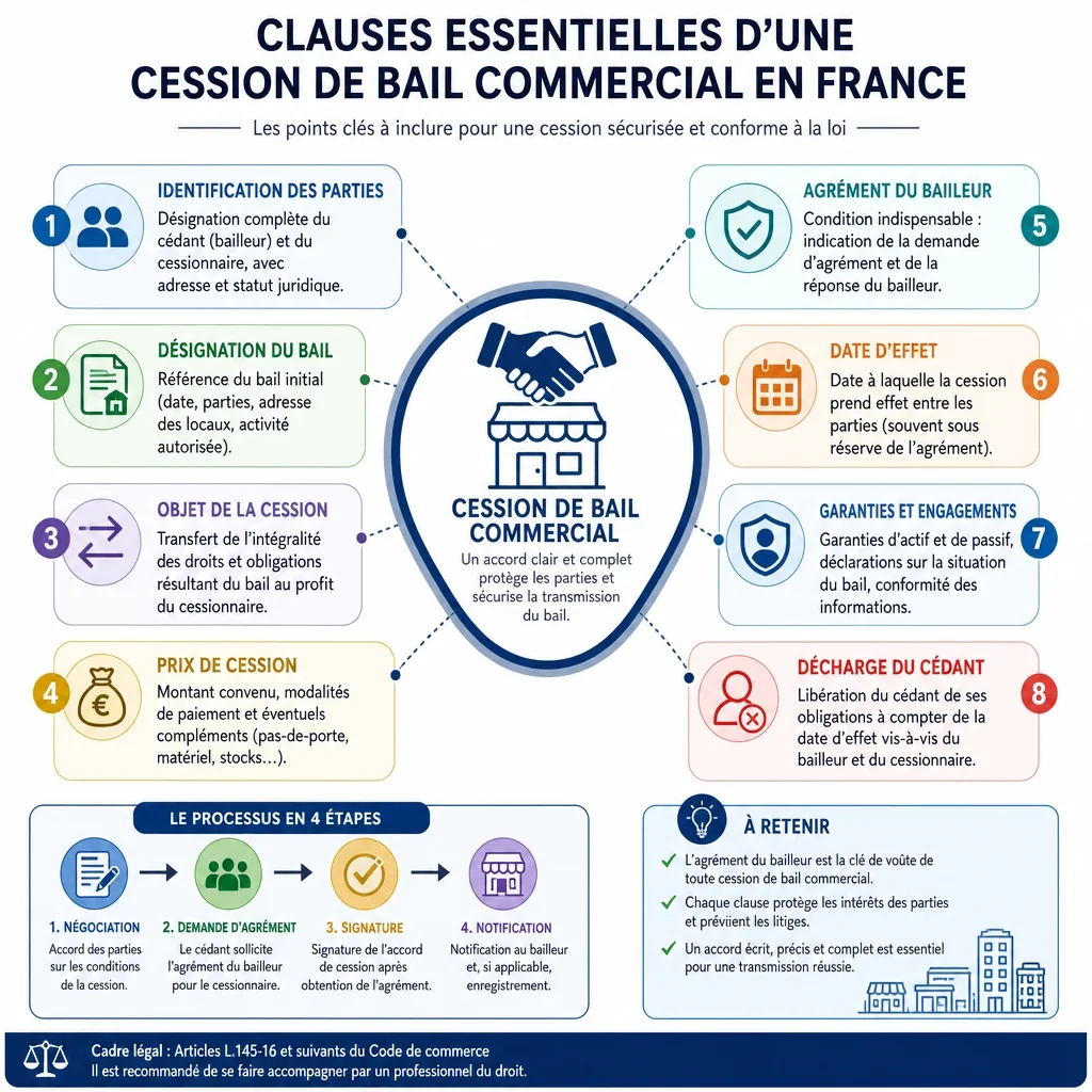 Clauses essentielles d\u0027une cession de bail commercial