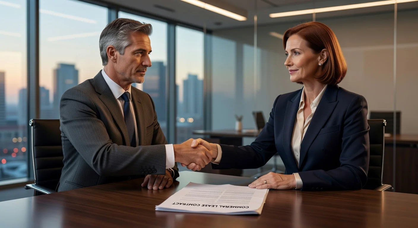 Business handshake sealing lease transfer