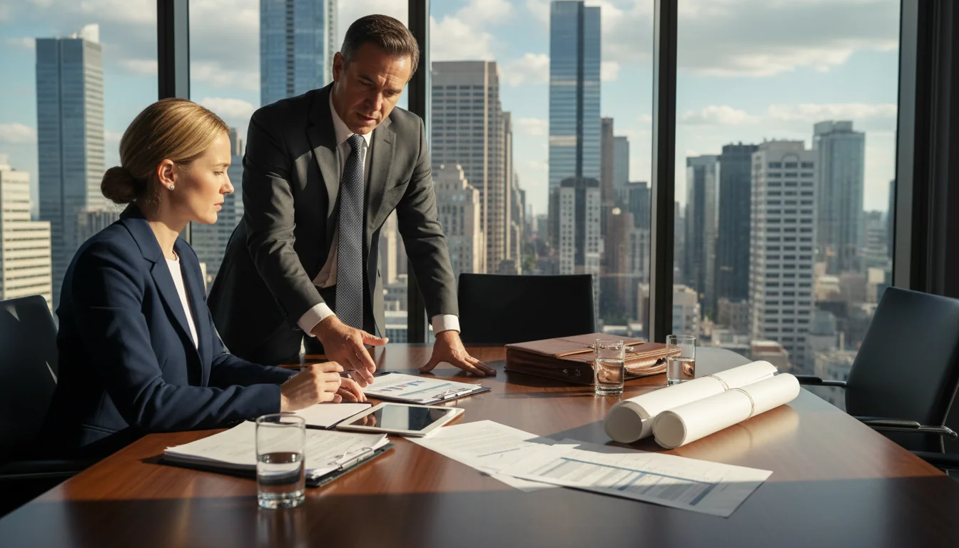 Real estate agent discussing lease transfer