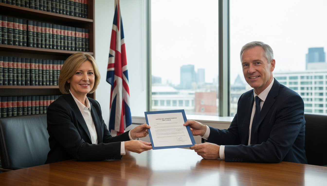 Professional signing lease assignment contract