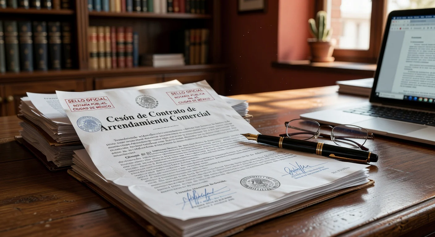 Legal documents on Mexican desk