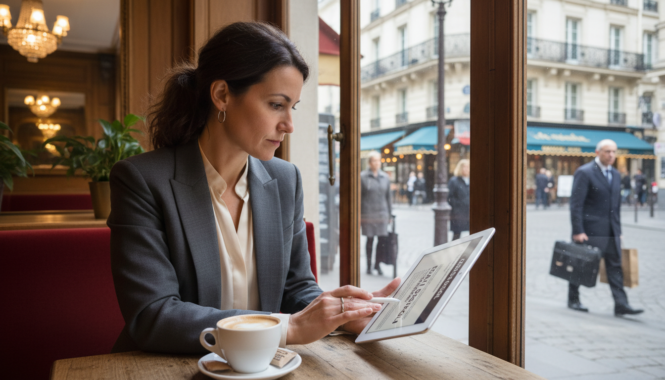 Business owner reviewing cession agreement