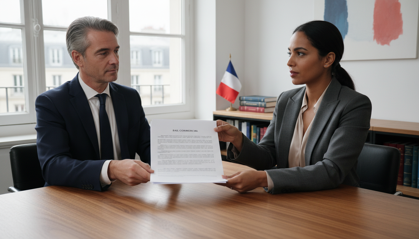 French commercial lease contract signing