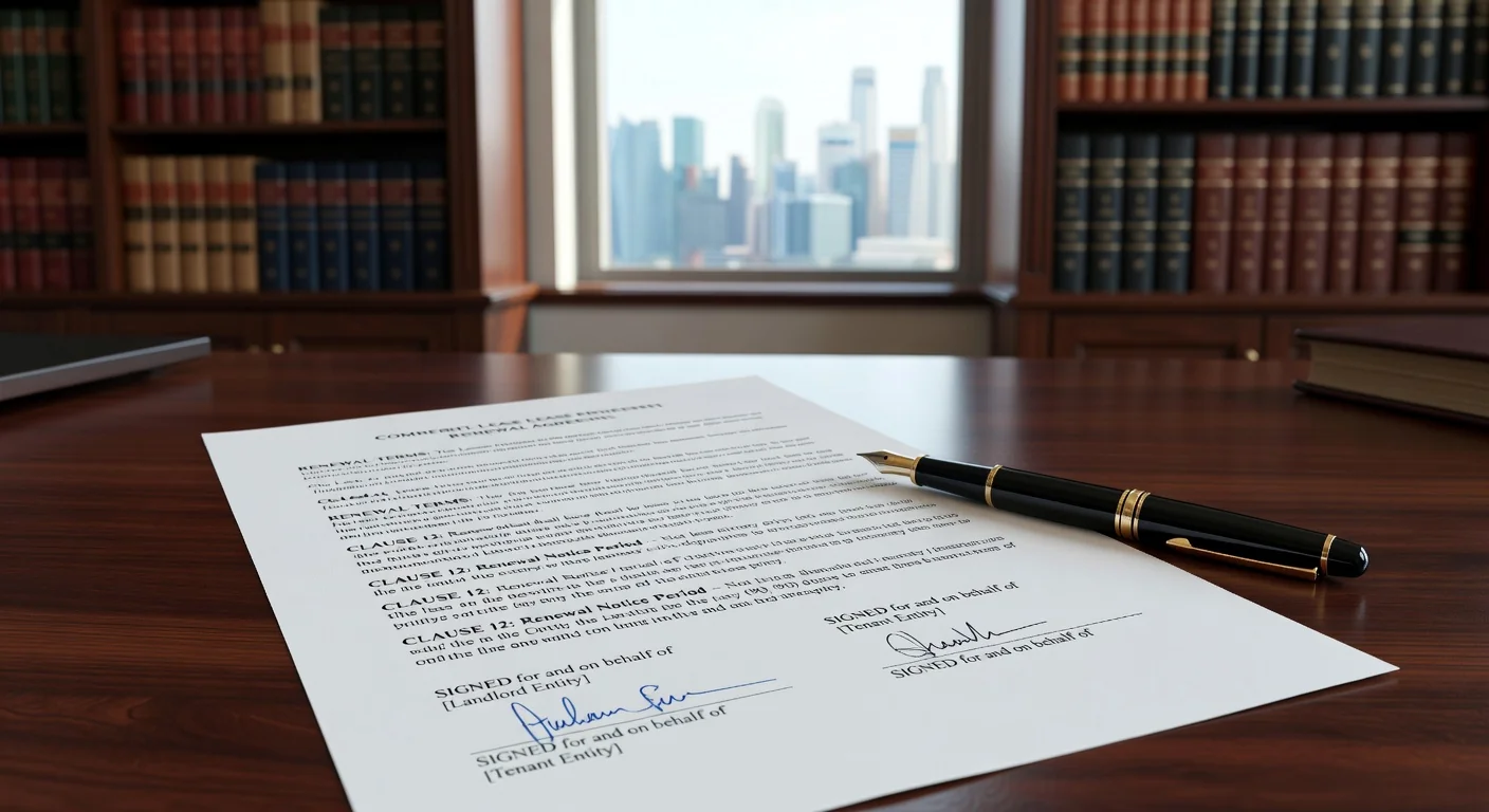 Close-up of lease agreement document