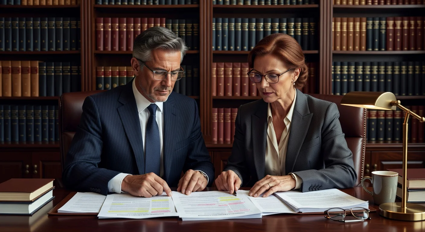 Reviewing commercial lease terms.